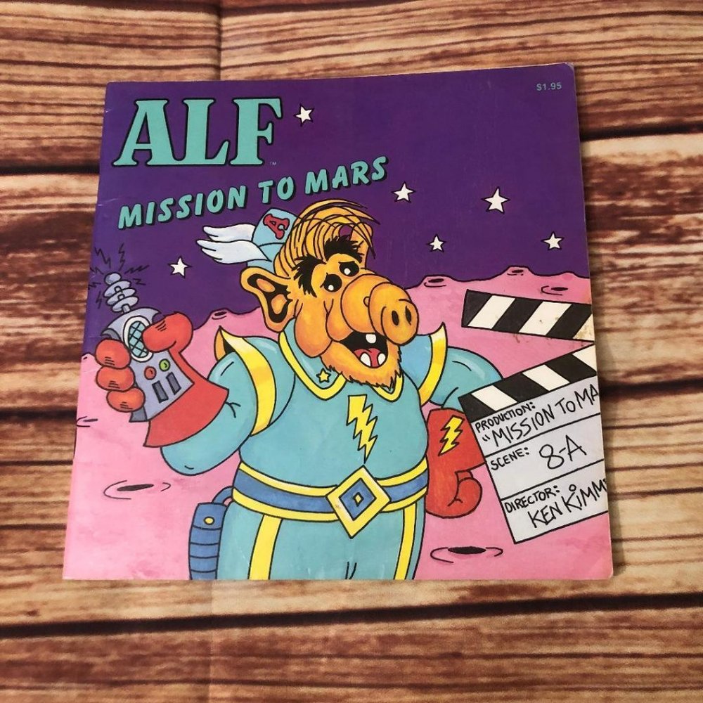 ALF Mission to Mars Book 1987 Checkerboard Press Vintage 80's